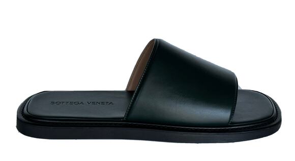 Bottega Veneta Men\'s Vienna Calf Leather Sandals Inkwell 7 US 667087 NIB $690 main image 4